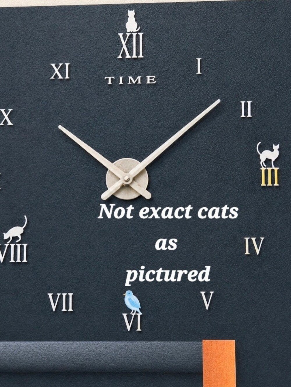 DIY kitty cat roman numerals wall clock kit nib that includes acrylic mirror sti
